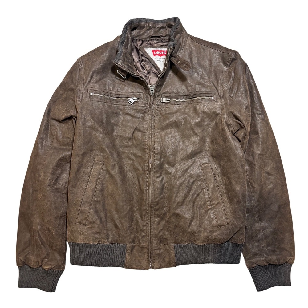 Vintage Levis Jacket Suede Leather Bomber Zip Trucker Western Ranch Size M